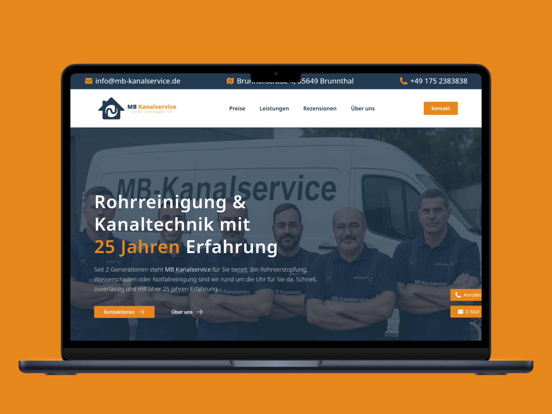 Screenshot MB Kanalservice